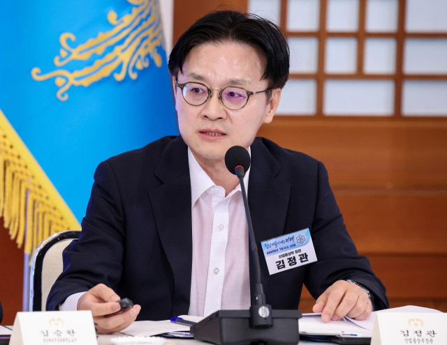 김정관 산업부 장관이 12일 청와대에서 열린 이재명 대통령 주재 미래성장동력 