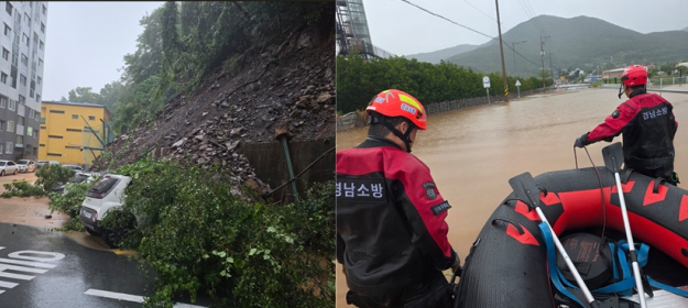 남해안 덮친 800㎜ '물폭탄'…거제 산사태, 인명피해 속출