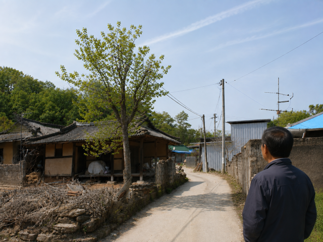 예천 용궁면 한 마을의 빈집. 인근 제16전투비행단에서 발생하는 전투기 소음은 일상 대화가 안될 정도였다. 마을 주민은 