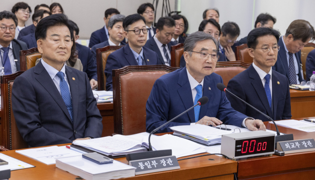 조현 외교부 장관이 19일 국회에서 열린 외교통일위원회 전체 회의에 출석해 