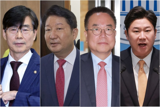 국민의힘 조경태(좌부터), 권영진, 서범수, 진종오 의원. /연합뉴스