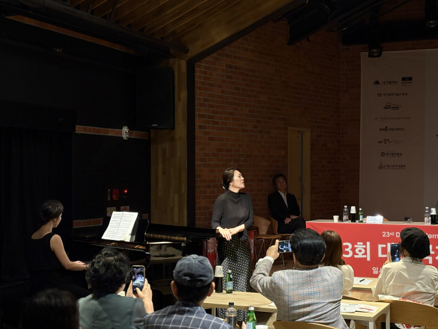 제23회 대구국제오페라축제 기자 간담회 현장. 메조소프라노 김정미. 대구문화예술진흥원