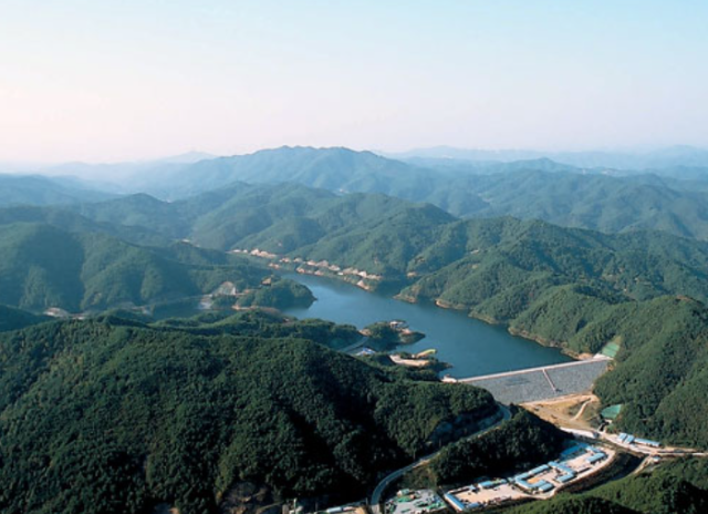 경북 청송양수발전소(하부저수지) 전경. 합천군 제공.