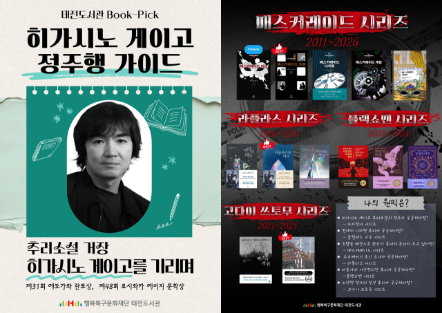 히가시노 게이고 정주행 가이드 포스터. 행복북구문화재단