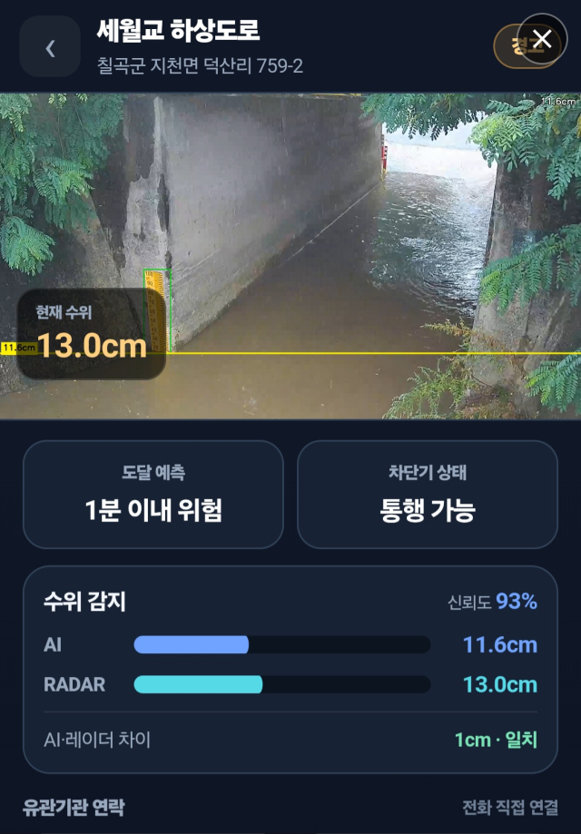 칠곡군이 도입한 위험 도달 예측 시간(TTD)