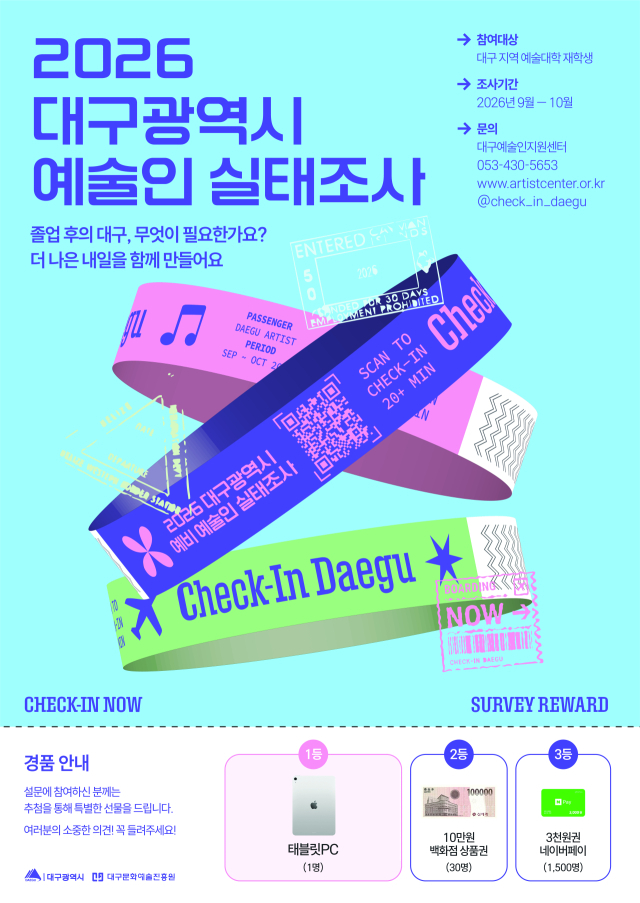 '대구 예술인 실태조사' 10월 말까지 시행