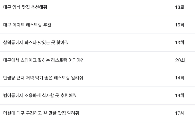 대구 중구 음식점 