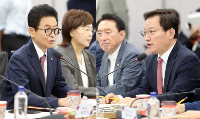 8일 열린 민선 9기 첫 국민의힘-경북도 예산정책협의회에서 참석자들이 지역 현안과 내년도 국비 확보 방안을 논의하고 있다. 이날 협의회에서는 미래대응기금 신설에 따른 지방교부세 감소 우려를 두고 강도 높은 비판이 이어졌다. 경북도 제공