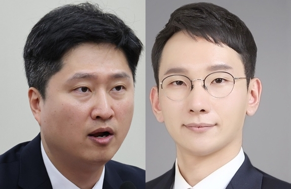우재준 국민의힘 최고위원, 박민영 국민의힘 미디어대변인. 연합뉴스