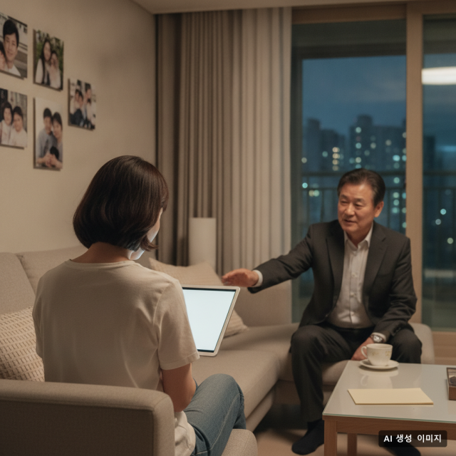 결혼 8년 차 여성이 시아버지의 지나친 관심과 애정 표현이 부담스럽다는 사연을 직장인 익명 커뮤니티 블라인드에 올려 논란이 일고 있다. (AI 생성 이미지)