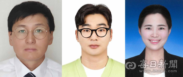 권해술(왼쪽부터) 합천경찰서 중부지구대 경감, 김상규 합천군 행정과 청원경찰, 윤인하 합천군보건소 주무관. 이들은 지난 14일 합천군민체육대회 마라톤 경기 중 심정지로 쓰러진 참가자에게 심폐소생술과 자동심장충격기(AED)를 실시해 생명을 살렸다. 합천군 제공