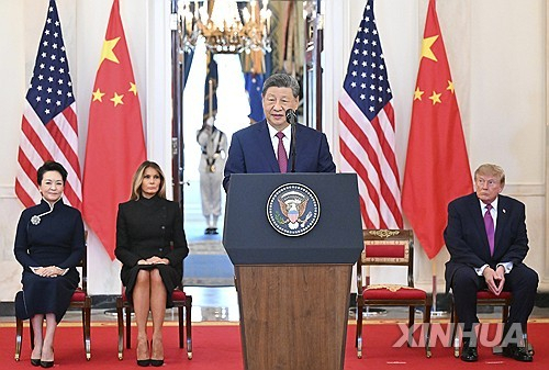2026년 9월 24일 미국 워싱턴DC 백악관에서 도널드 트럼프 미국 대통령과 시진핑 중국 국가주석이 국빈 환영 행사를 치르고 있다. 연합뉴스