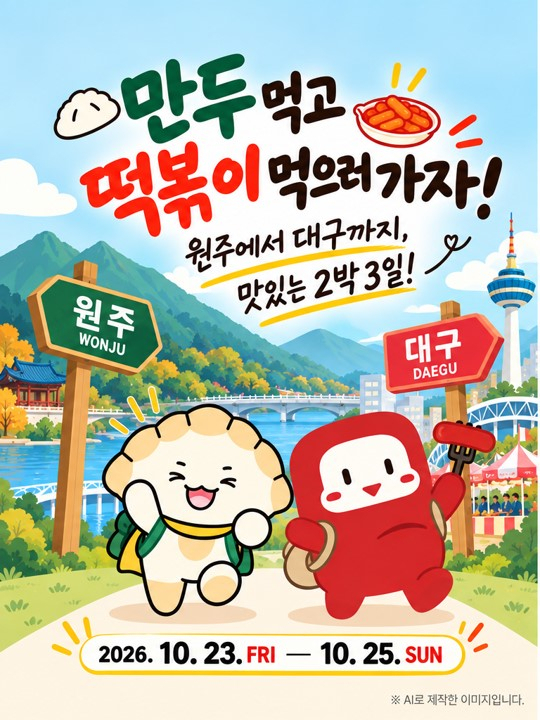 대구 북구(구청장 이근수)와 강원도 원주시가 오는 10월 23일부터 25일까지 개최되는 