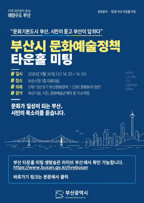 1000억원 문화펀드 추진…부산 문화정책 시민과 논의