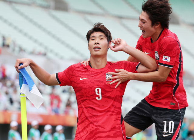한국 축구대표팀의 이영준. 연합뉴스