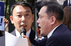 김용민 더불어민주당 국회의원, 김태규 국민의힘 국회의원. 연합뉴스