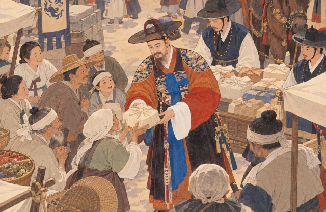 세종대왕 애민 일화. AI로 생성한 이미지