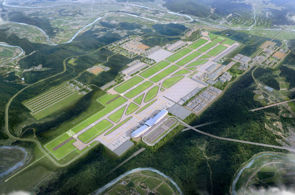 대구 군위군과 경북 의성군 일대에 들어설 예정인 대구경북신공항 조감도. 경북도 제공