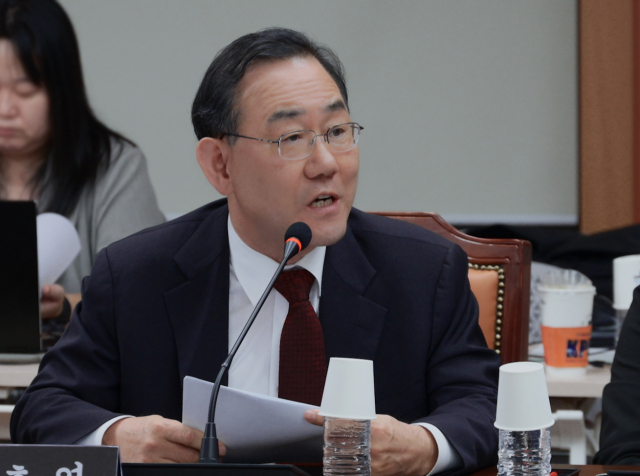 주호영 국민의힘 의원(대구 수성구갑)이 12일 경찰청 국정감사에서 질의에 나서고 있다. 주호영의원실 제공