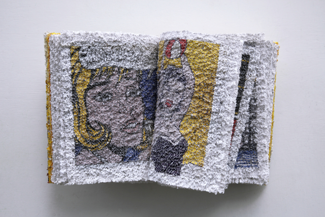 이지현, 026OC01002 dreaming book-Lichtenstein, book pluck off, 34x48x15cm, 2026