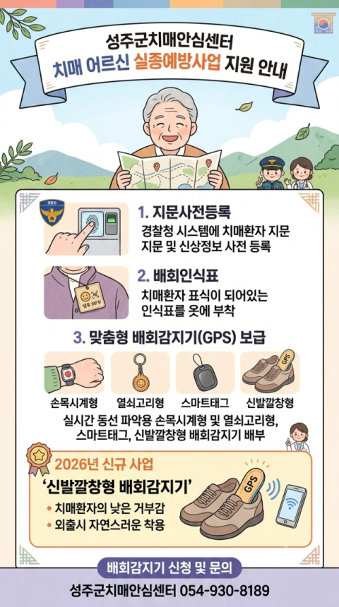 성주군치매안심센터 보급 GPS 배회감지기 실종 현장서 제역할 '톡톡'