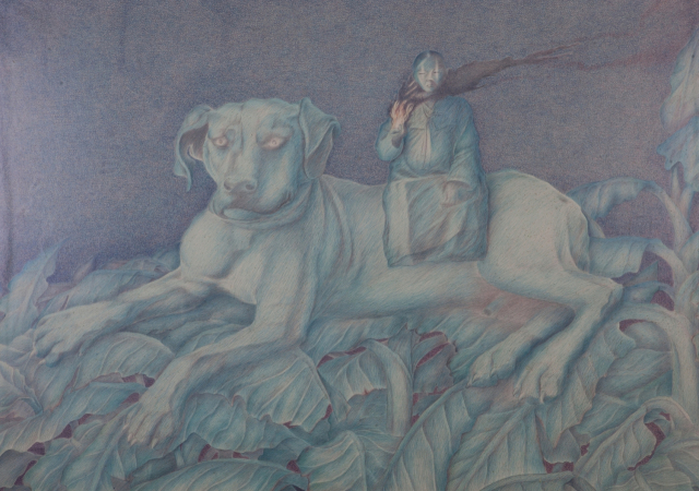 김성룡, 근대 수난사 연작 - 류관순, 1991, 종이에 유성볼펜, 75&times;110cm
