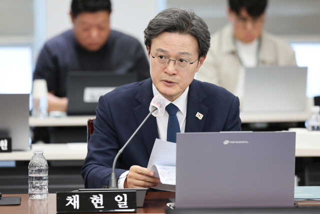 더불어민주당 채현일 의원이 20일 경북경찰청에서 열린 국회 행정안전위원회의 국정감사에서 질의하고 있다. 연합뉴스