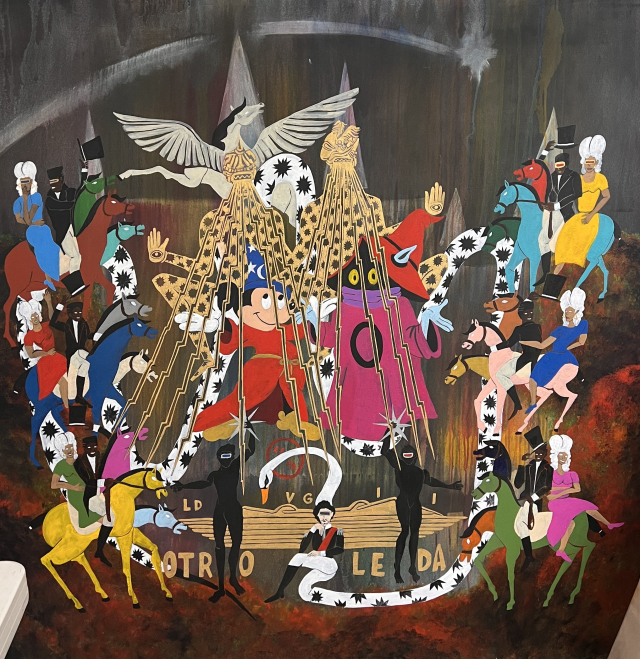 우마 라시드, Ludwig II, 182.88x182.88cm, 72x72 in, Acrylic and ink on canvas, 2026. 리안갤러리