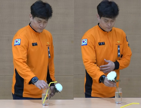 빨대 뽑더니 국화 꽃 한송이…22만명 가슴 울린 소방관 추모영상 보니