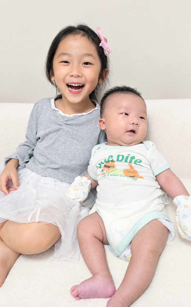 이수진·양정석 부부의 첫째 딸 양서온(5), 둘째 아들 양수오