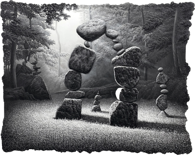 문준호, 곡예하는 바위, 2026, Silicone on canvas 162.3x130.3cm
