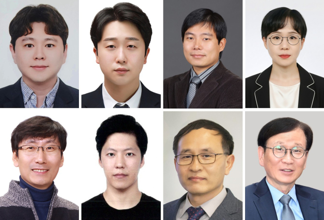 첫 번째줄 왼쪽부터 김영균 박사, 박정민 박사, 김영민 박사, 하헌영 박사 윤정흠 박사, 최영진 박사, 유봉선 박사, 최철진 박사. 재료연구원 제공